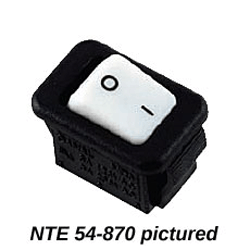 NTE 54-874 Micro Snap-in Rocker Switch, SPST ON-NONE-OFF, 6A 125VAC, Red Actuator & No Legend