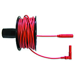 72-085 NTE Electronics Cable Reel, Extension Contains 40 feet, One End Terminated to 4mm Right Angle Plug, Red