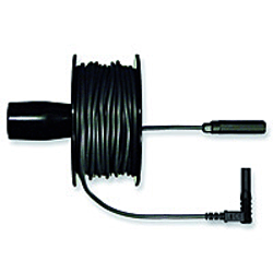 72-102 NTE Electronics Cable Reel, Extension Contains 40 feet, One End Terminated to 4mm Right Angle Plug, Black