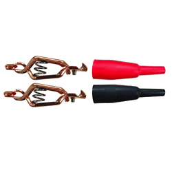 72-121-KIT3 NTE Electronics General Purpose Solid Copper Test Clip Kit, 40 Amp - 1 Pair of Clips & 1  Red  & 1 Black Insulator