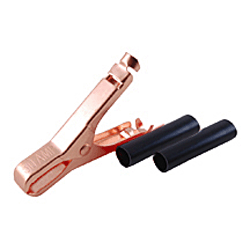 72-138-0 NTE Electronics Mini Plier-Type Copper Plated Steel Clip, 50 Amp - Black Insulators