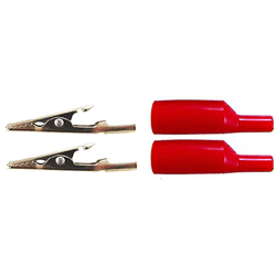 72-148-KIT2 NTE Electronics Steel Alligator Clip with Barrel Kit, 10 Amp, Contains 1 Pair of Clips Red Insulators