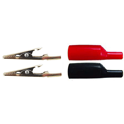 72-148-KIT3 NTE Electronics Steel Alligator Clip with Barrel Kit, 10 Amp, Contains 1 Pair of Clips 1 Red 1 Black Insulator