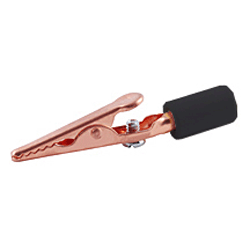 72-150-0 NTE Electronics Solid Copper Alligator Clip with Barrel, Screw & Black Insulated Handle