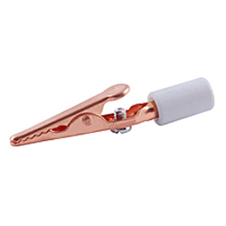 72-150-9 NTE Electronics Solid Copper Alligator Clip with Barrel, Screw & White Insulated Handle
