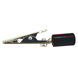 72-152-0 NTE Electronics Steel Alligator Clip with Barrel, Screw and Black Insulated Handle