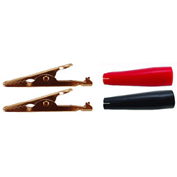 72-160-KIT3 NTE Electronics Alligator Clip Kit, 10Amp, Contains: 1pr 72-160 Clips + 1ea Red And Black Insulators