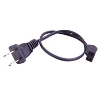 77-FC12P NTE Electronics Fan Cord 12 Inch Wire Leads With 2 Prong AC Plug 45 Degree Connector Black