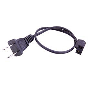 77-FC24P NTE Electronics Fan Cord 24 Inch Wire Leads With 2 Prong AC Plug 45 Degree Connector Black