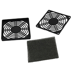 77-FF40 NTE Electronics Fan Filter For 40x40mm Fans 3 Piece UL94-V0 ABS Body Nylon Fiber Synthetic Resin Filter Black 35ppi