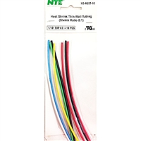 HS-ASST-10 NTE Electronics Heat Shrink Tubing Kit - Assorted Colors at 1/16" size - 10 pieces