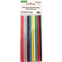 HS-ASST-6 NTE Electronics Heat Shrink Tubing Kit - Assorted Colors at 3/16" size - 10 pieces