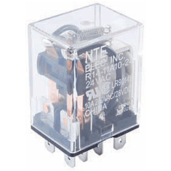 R14-11A10-24F NTE Electronics Relay, 10 Amp AC 24V Flange