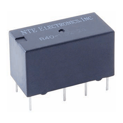 R40-11D2-12 NTE Electronics Relay, 12VDC DPDT 2 Amp Sensitive Coil Single Contact PC Mount