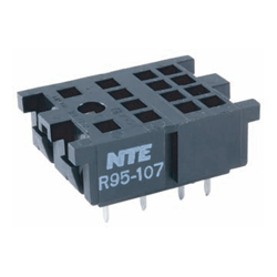 NTE Electronics R95-107 Relay Socket, 14 Pin Blade Type, PC Board Mount