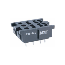 NTE Electronics R95-149 Relay Socket, 8 Pin Blade Type