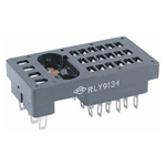 NTE Electronics RLY9134 Relay Socket, 22 Pin Blade, Panel Board Mount, Solder Terminals