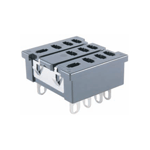 NTE Electronics RLY9154 Relay Socket, 11 Pin Blade, Panel Mount, Solder Terminals, Accepts .187" Blade Terminals, 3PDT Applications