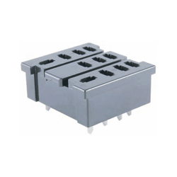 NTE Electronics RLY9155 Relay Socket, 11 Pin Blade, PC Board Mount, Solder Terminals, Accepts .187" Blade Terminals, 3PDT Applications