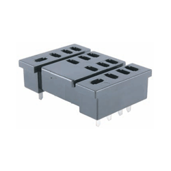 NTE Electronics RLY9158 Relay Socket, 14 Pin Blade, PC Board Mount, Solder Terminals, Accepts .187" Blade Terminals, 4PDT Applications