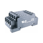NTE Electronics RLY9159 Relay Socket, 14 Pin Blade, DIN Rail/Surface Mount, Pressure Clamp Screws, Accepts .187" Blade Terminals, 4PDT Applications