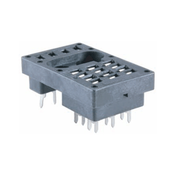 NTE Electronics RLY9171 Relay Socket, 16 Pin Blade, PC Board Mount, In-Line Solder Terminals
