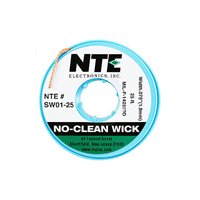 SW01-25 NTE Electronics Solder Wick No Clean #3 Green 25ft .075 Inch Width