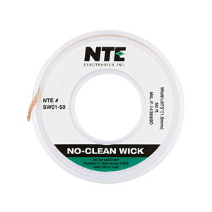 SW01-50 NTE Electronics Solder Wick No Clean #3 Green 50ft .075 Inch Width