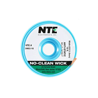 SW03-10 NTE Electronics Solder Wick No Clean Anit-stat Bobbin #3 Green 10 Ft .075 Inch Width