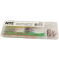 WJK-2 NTE Electronics Wire Jumpers Assortment Kit, 140 pcs, 22AWG, Solid Pre-cut stripped