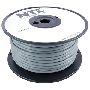 WMC182FS-100 NTE Electronics 2 Conductor Cable, Multi-Conductor Wire, 18 Gauge, 300 Volt, Foil Shielded, Stranded, PVC, 100 feet.