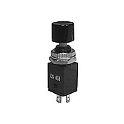 30-008 Philmore Miniature Push Button Switch, SPDT, Push On Push Off, Black Button