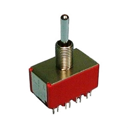 30-10034 Philmore Mini-Toggle Switch, 4PDT, ON-ON, 5A-120VAC, 28VDC 2A-250VAC