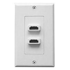 75-1059 Philmore Wall Plate, Dual HDMI Feed Thru Jack, Designer Style, White