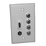 75-1063 Philmore Wall Plate, HDMI-RCA-F-3.5mm, Designer Style, White