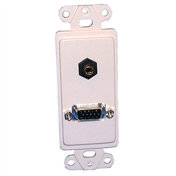 75-1315 Philmore Wall Plate, HD15-3.5mm Stereo Jack, Designer Style, White