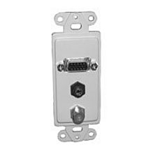 75-1453 Philmore Wall Plate, HD15-F-3.5mm Stereo Jack, Designer Style, White