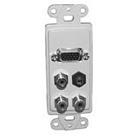 75-1459 Philmore Wall Plate Insert, HD15-Component RCA-3.5mm Stereo Jack, Designer Style, White