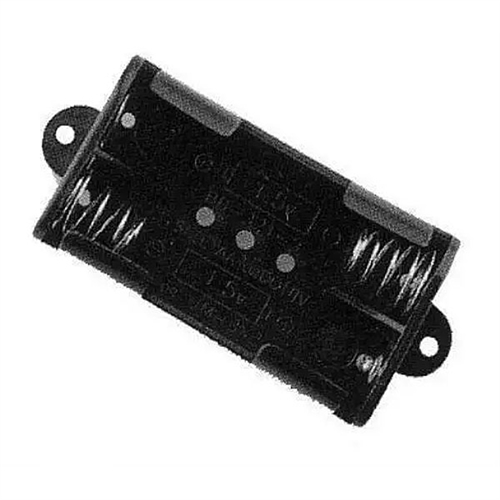 BH321M Philmore AA Battery Holder, Holds 2 AA Cell Batteries and has solder lug connections and mounting ears.