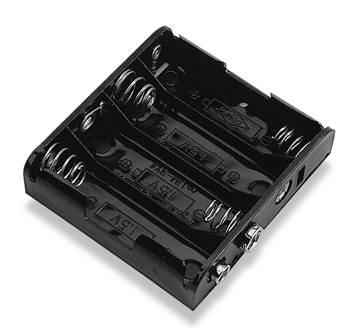 BH341 Philmore Battery Holder, Holds 4 AA Cell Batteries with Standard Snap Terminals