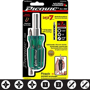 08107 Picquic DASH 7 Instant bit-change Multi-Screwdriver Tool Carded