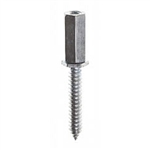 Platinum Tools JH950 Threaded Rod - 1/4-20 Male Coupler with 1 1/2" Sharp Point Screw - Wood Applications