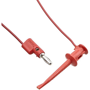 3782-24-2 Pomona Electronics Minigrabber test clip to stacking banana plug - 24" Long - Red