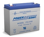 Powersonic PS-4100F1 SLA Battery 4v 10ah Rechargeable Sealed Lead Acid