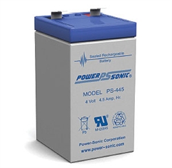 Powersonic PS-445F2 SLA Battery 4v 4.5ah Rechargeable Sealed Lead Acid