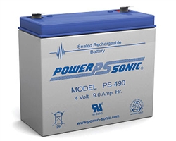 Powersonic PS-490F2 SLA Battery 4v 9ah Rechargeable Sealed Lead Acid