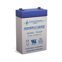 Powersonic PS-628F1 SLA Battery 6v 2.9ah Rechargeable Sealed Lead Acid