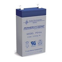 Powersonic PS-632F1 SLA Battery 6v 3.5ah Rechargeable Sealed Lead Acid