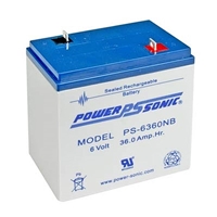 PS-6360NB Powersonic SLA Battery 6v 36ah Rechargeable Sealed Lead Acid