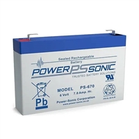 Powersonic PS-670F1 SLA Battery 6v 7ah Rechargeable Sealed Lead Acid